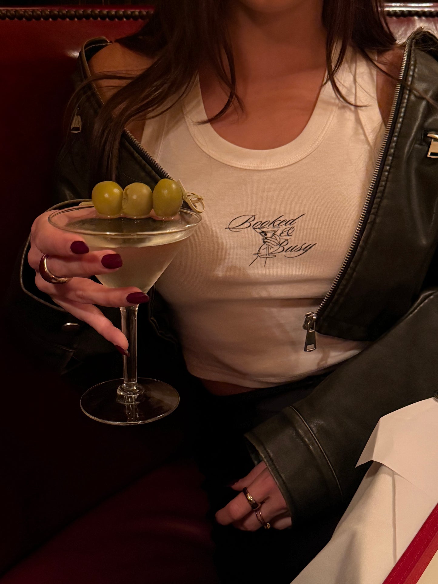 booked & busy martini tank