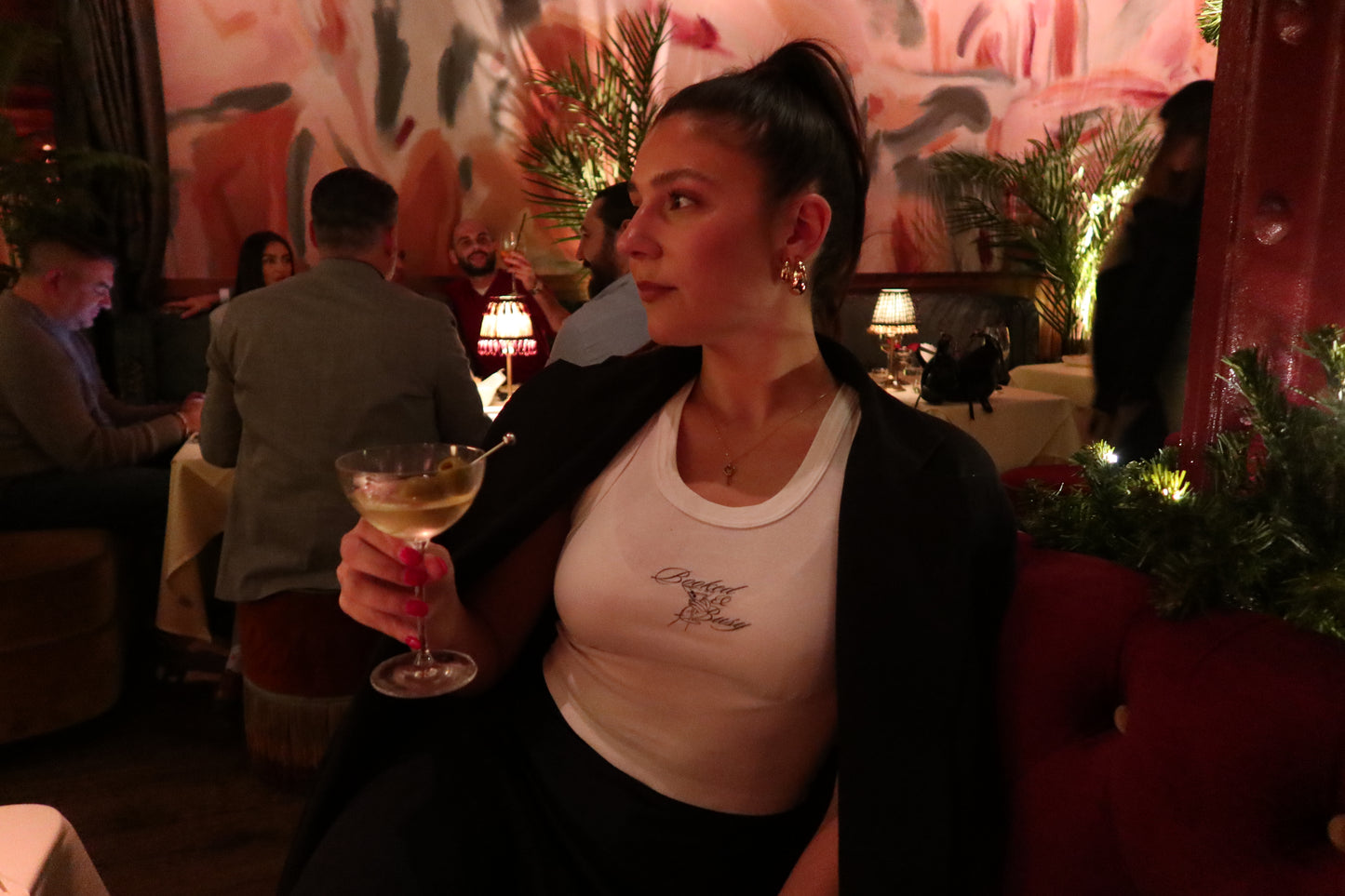 booked & busy martini tank
